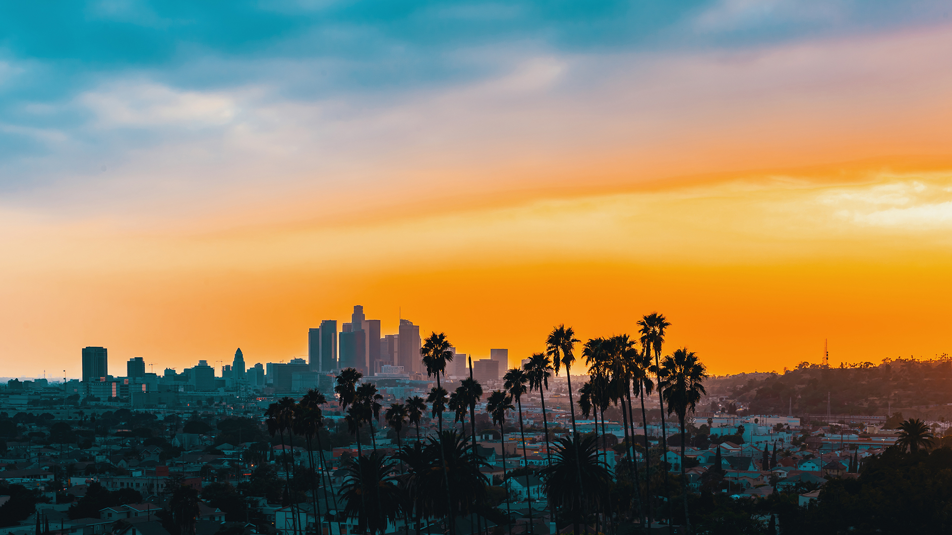 Sunset over downtown L.A.